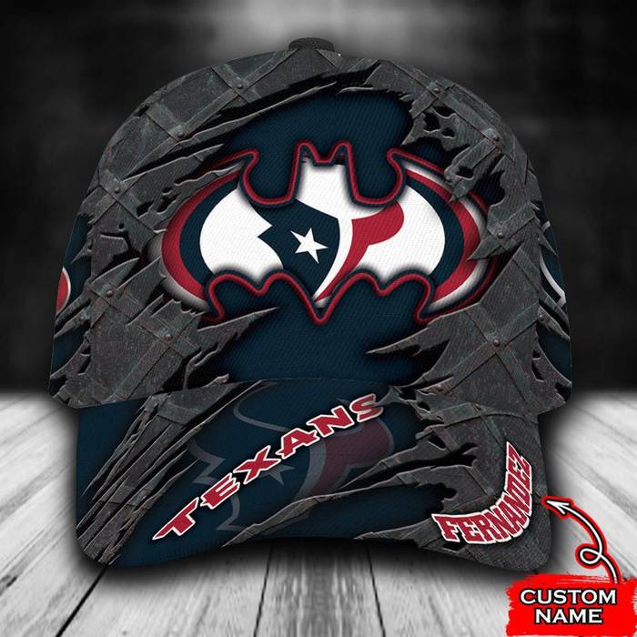 Personalized Houston Texans Batman Logo 3D Baseball Cap Navy CNI1700