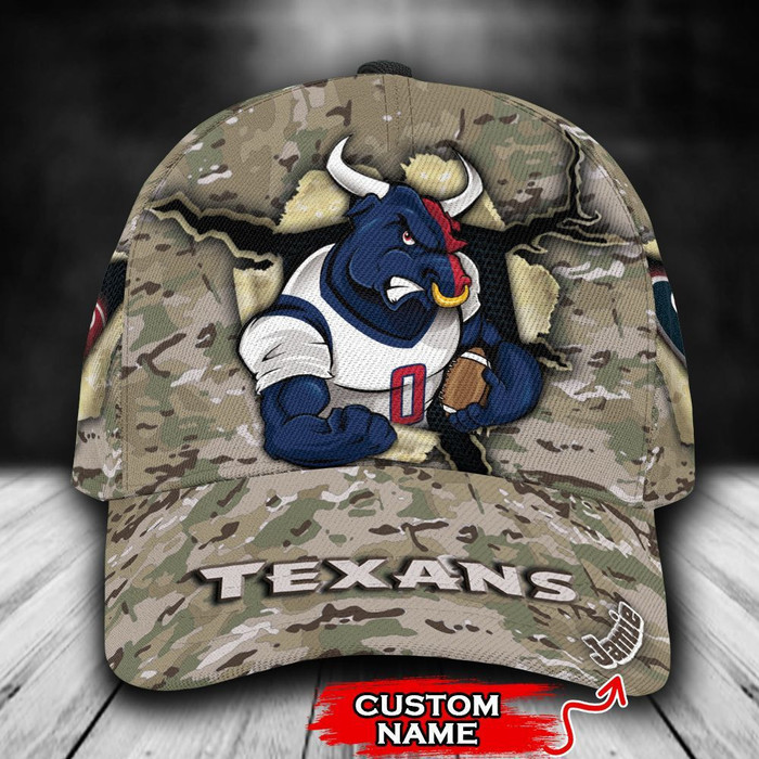 Personalized Houston Texans Camo Pattern 3D Classic Baseball Cap CNI267
