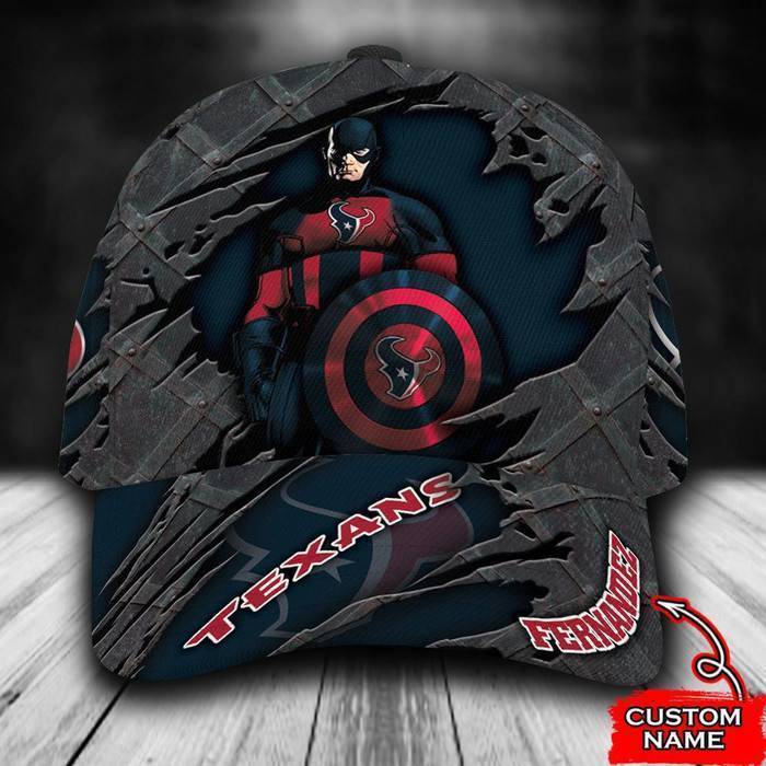 Personalized Houston Texans Captain America 3D Classic Baseball Cap CNI337