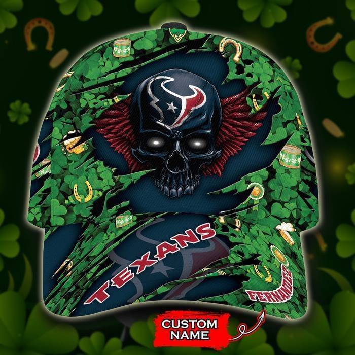 Personalized Houston Texans St Patricks Day 3D Classic Baseball Cap CNI358