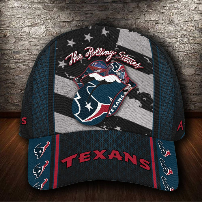 Personalized Houston Texans The Rolling Stones 3D BaseBall Cap CNI1802