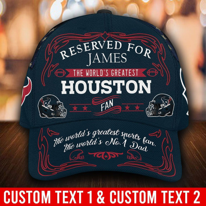 Personalized Houston Texans USA Flag 3D Baseball Cap Navy CNI1465