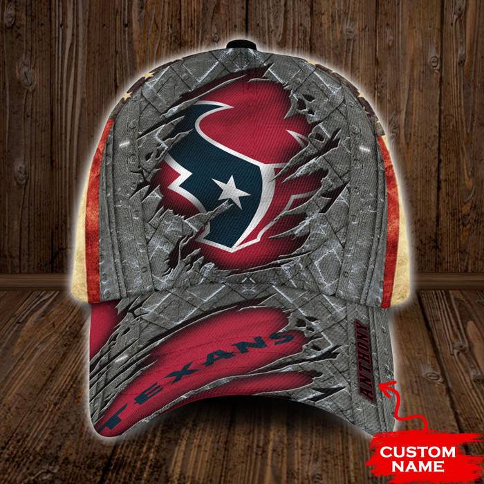 Personalized Houston Texans USA Flag 3D Classic Baseball Cap CNI979