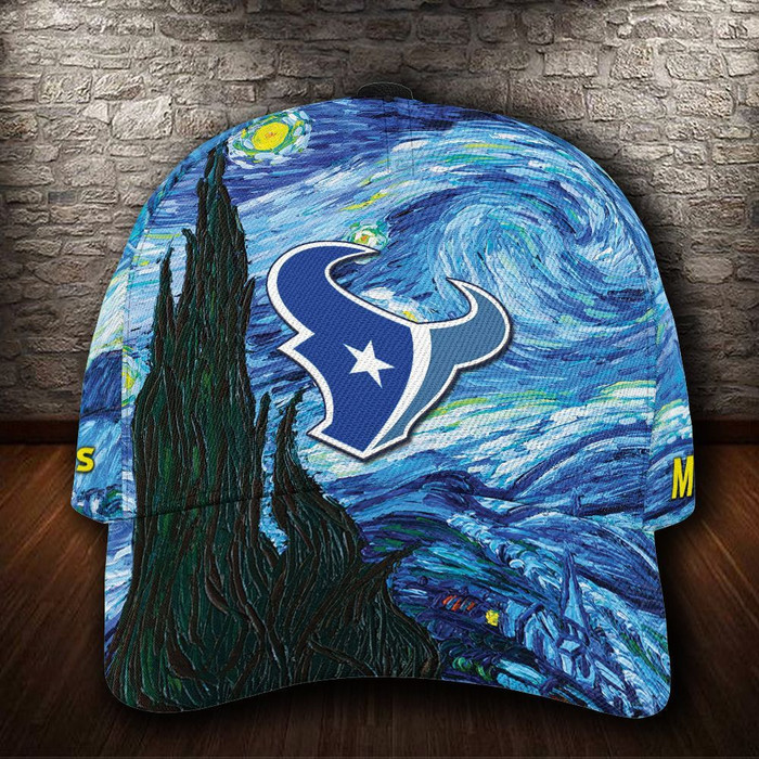 Personalized Houston Texans Van Gogh 3D Classic Baseball Cap CNI622