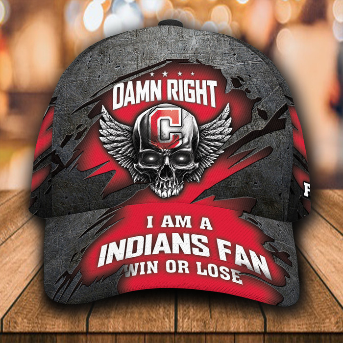 Personalized I Am A Cleveland Indians Fan Win Or Lose 3D Baseball Cap Red CNI1003