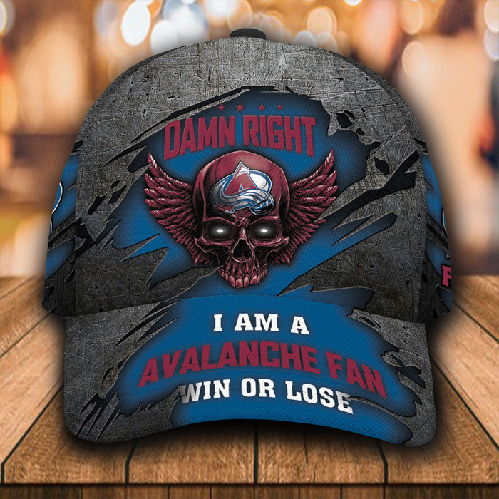 Personalized I Am A Colorado Avalanche Fan Skull 3D Baseball Cap CNI1766