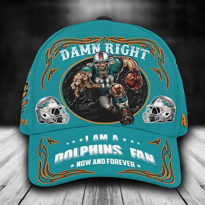 Personalized I Am A Miami Dolphins Fan Mascot 3D Baseball Cap CNI1632