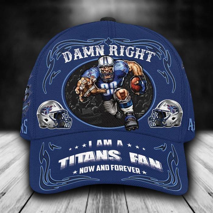 Personalized I Am A Tennessee Titans Fan 3D Baseball Cap Navy CNI1599
