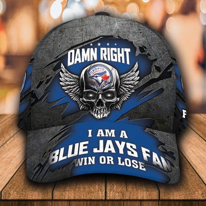 Personalized I Am A Toronto Blue Jays Fan Skull 3D Baseball Cap Blue CNI1769