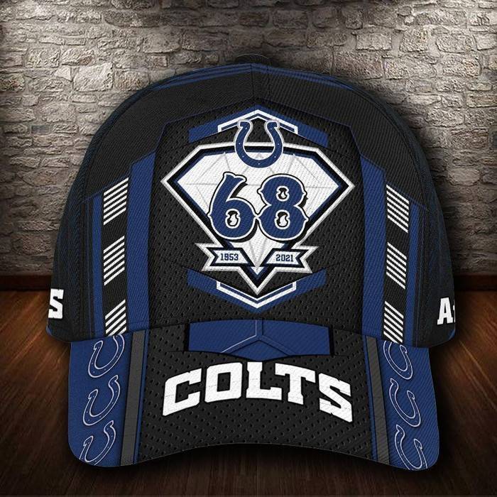 Personalized Indianapolis Colts 68 Years Anniversary 3D Classic Baseball Cap CNI176