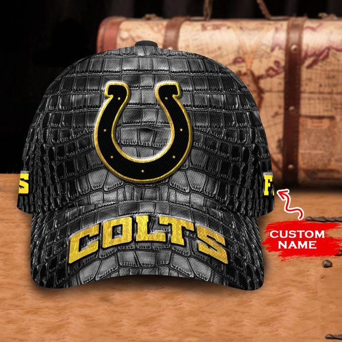 Personalized Indianapolis Colts Crocodile Skin Pattern 3D Classic Baseball Cap CNI1239