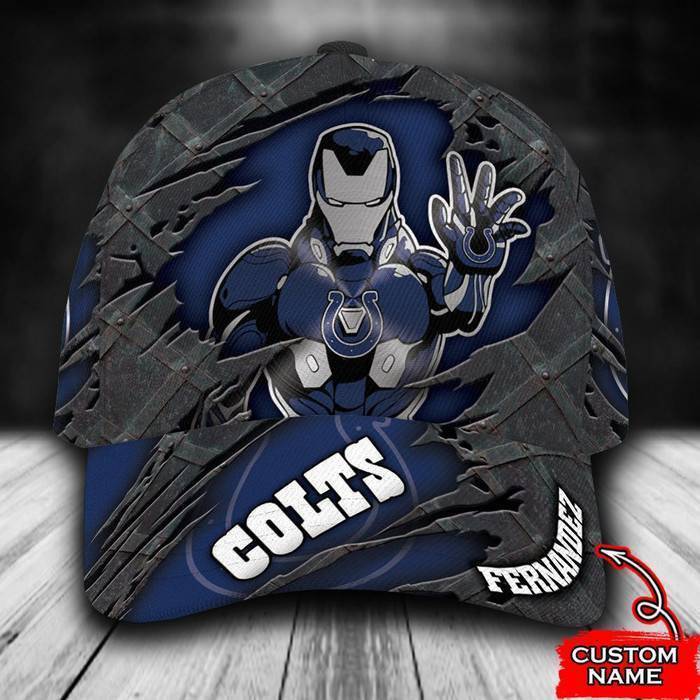 Personalized Indianapolis Colts Iron Man 3D Classic Baseball Cap CNI1155