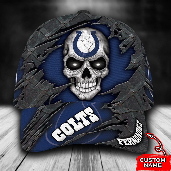 Personalized Indianapolis Colts Skull 3D Classic Baseball Cap CNI764
