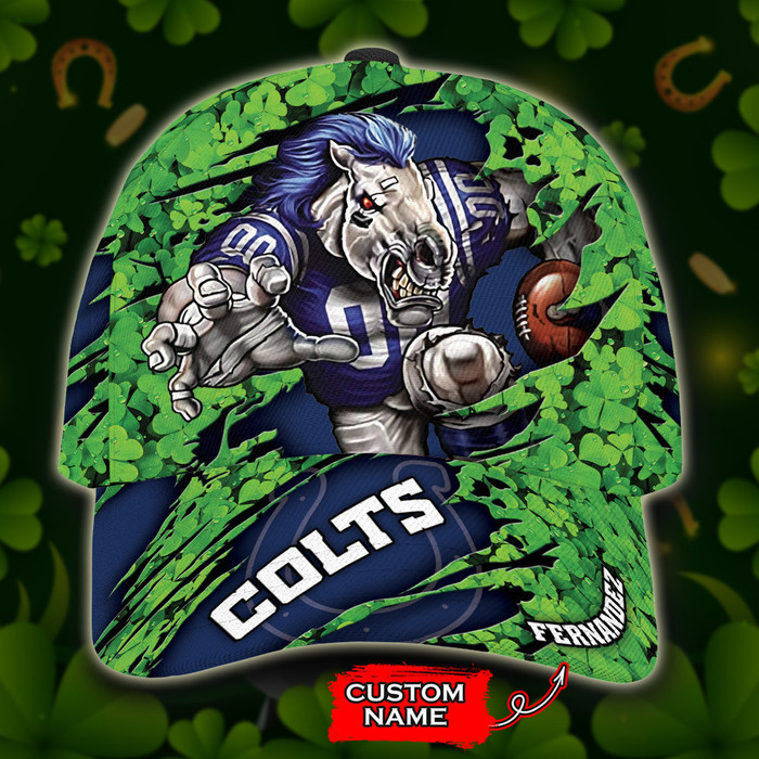 Personalized Indianapolis Colts St Patricks Day Mascot 3D Classic Baseball Cap CNI887