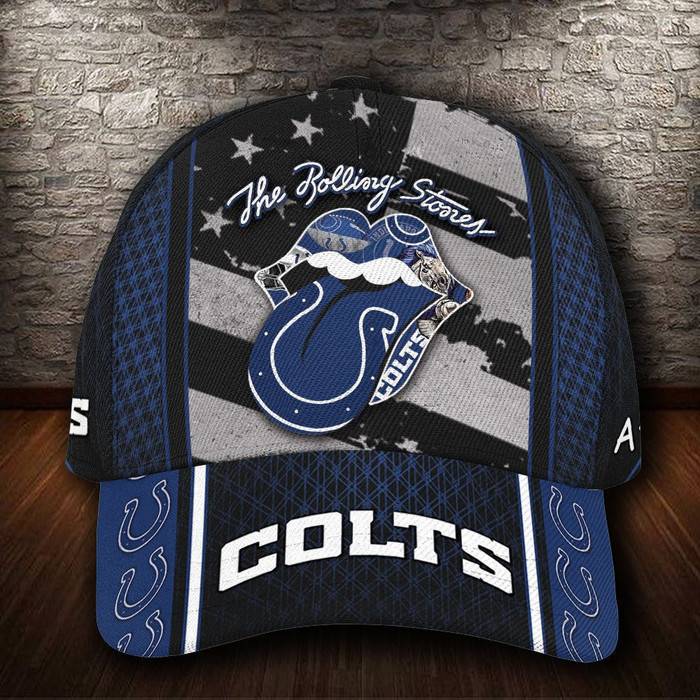 Personalized Indianapolis Colts The Rolling Stones 3D Baseball Cap CNI1118