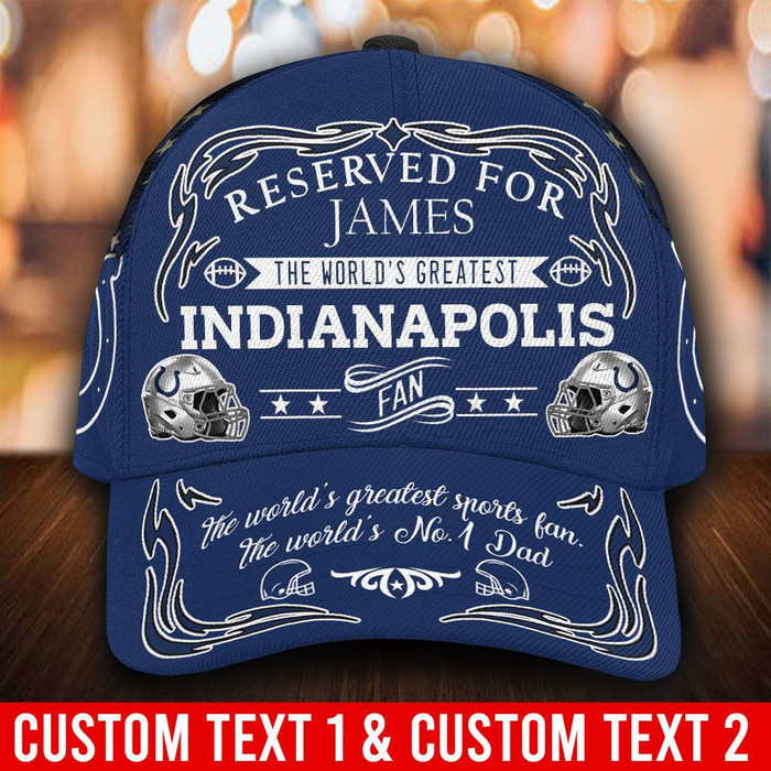 Personalized Indianapolis Colts USA Flag 3D Baseball Cap Navy CNI1528