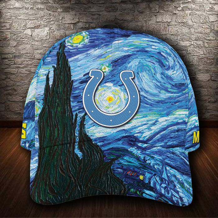 Personalized Indianapolis Colts Van Gogh 3D Classic Baseball Cap CNI677