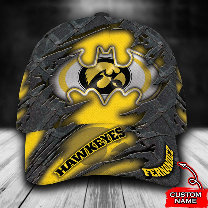 Personalized Iowa Hawkeyes Batman Logo 3D Baseball Cap Yellow CNI1443