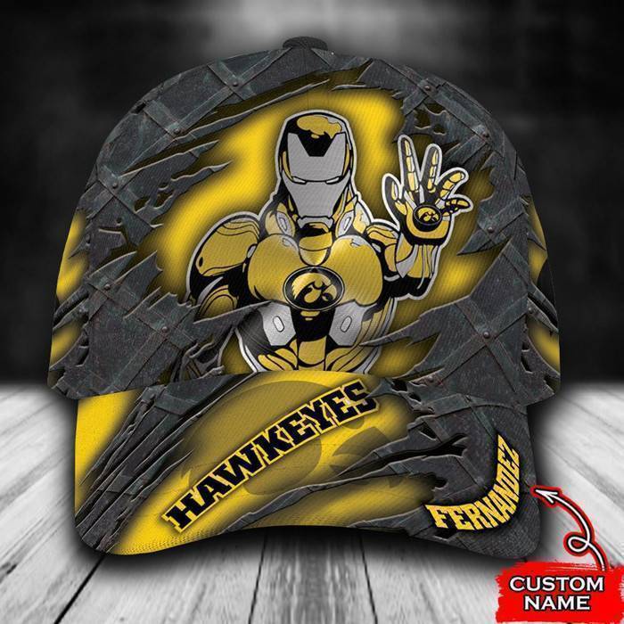 Personalized Iowa Hawkeyes Iron Man 3D Classic Baseball Cap CNI188