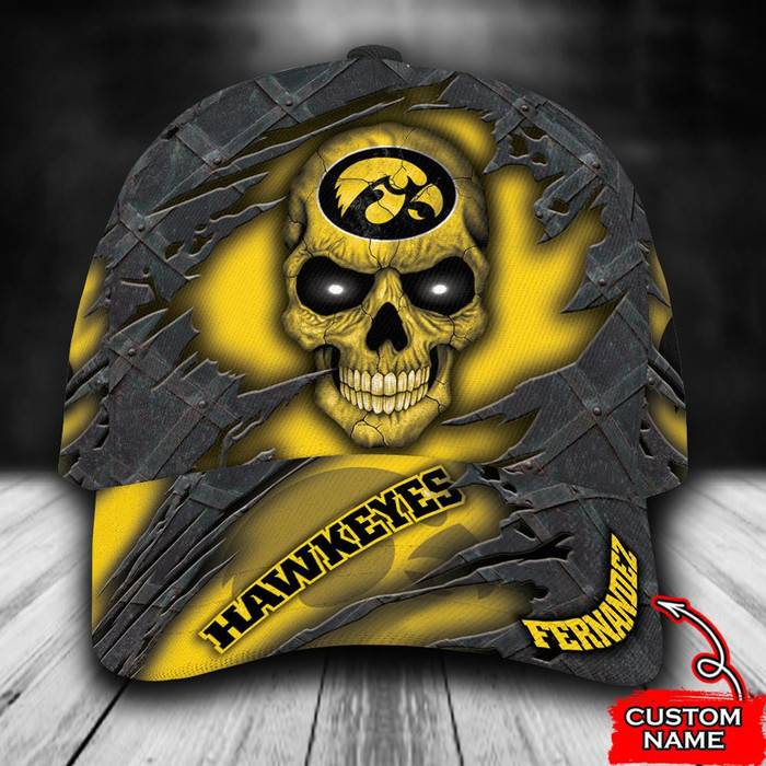 Personalized Iowa Hawkeyes Skull 3D Classic Baseball Cap CNI1957