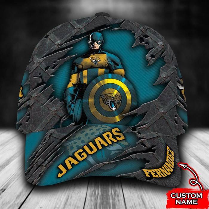 Personalized Jacksonville Jaguars Captain America 3D Classic Baseball Cap CNI408