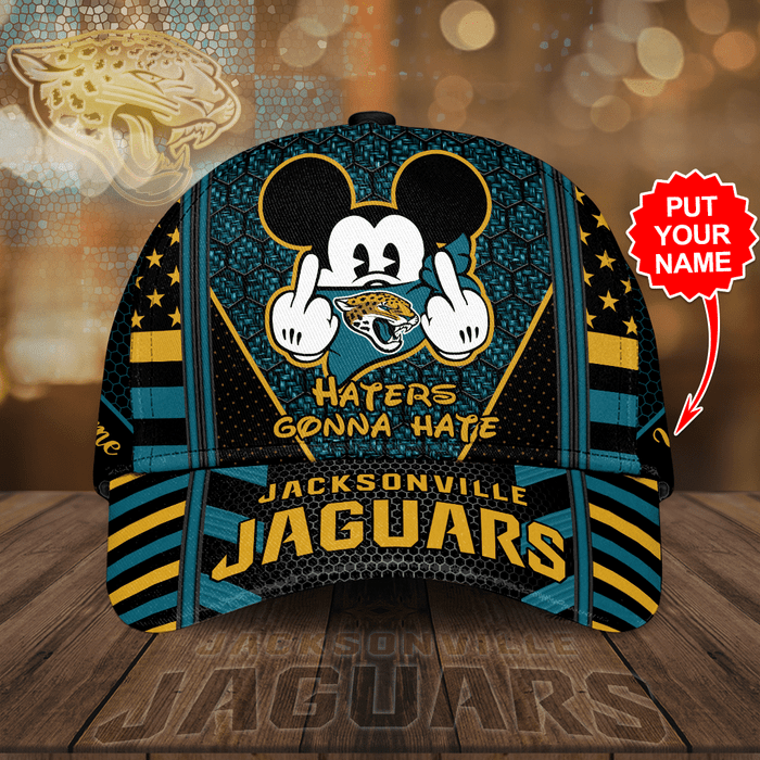 Personalized Jacksonville Jaguars Football Team Haters Gonna Hate Mickey 3D Baseball Cap CNI1998
