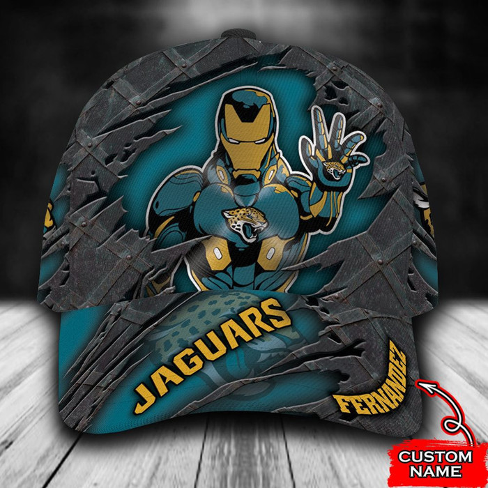 Personalized Jacksonville Jaguars Iron Man 3D Classic Baseball Cap CNI698