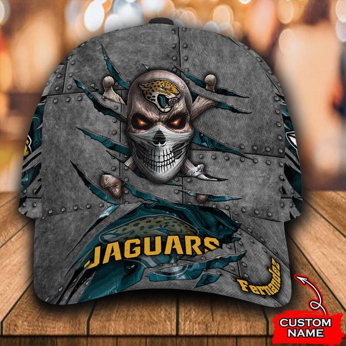 Personalized Jacksonville Jaguars Skull 3D Baseball Cap CNI1618