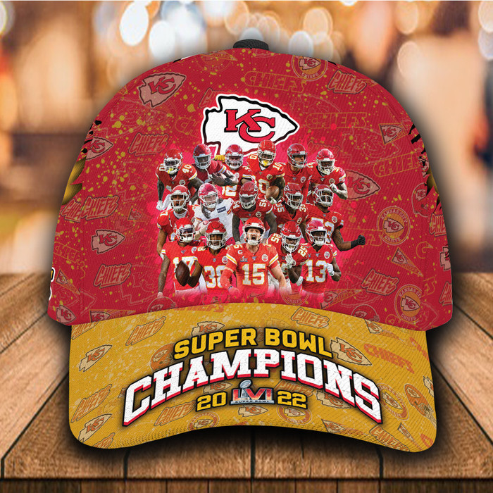 Personalized Kansas City Chiefs 2022 Super Bowl Champion 3D Classic Baseball Cap CNI533