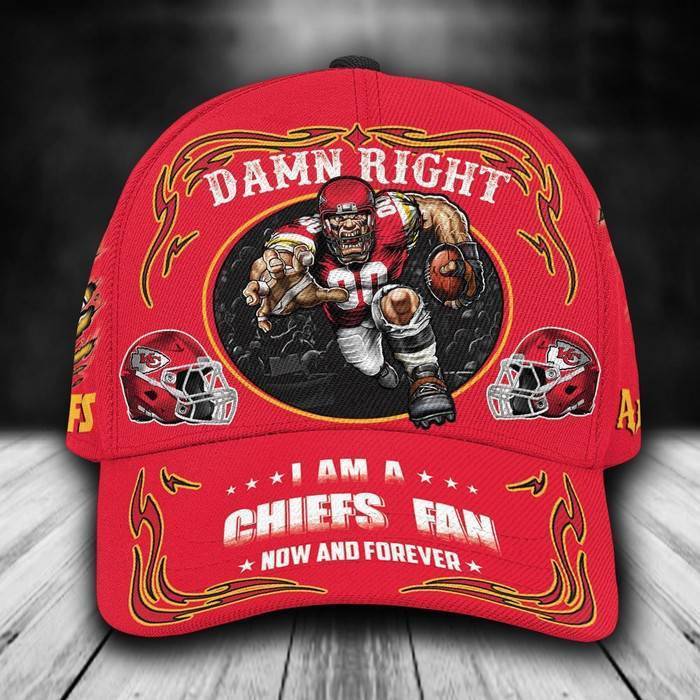 Personalized Kansas City Chiefs Cap Mascot Damn Right 3D Classic Baseball Cap CNI485