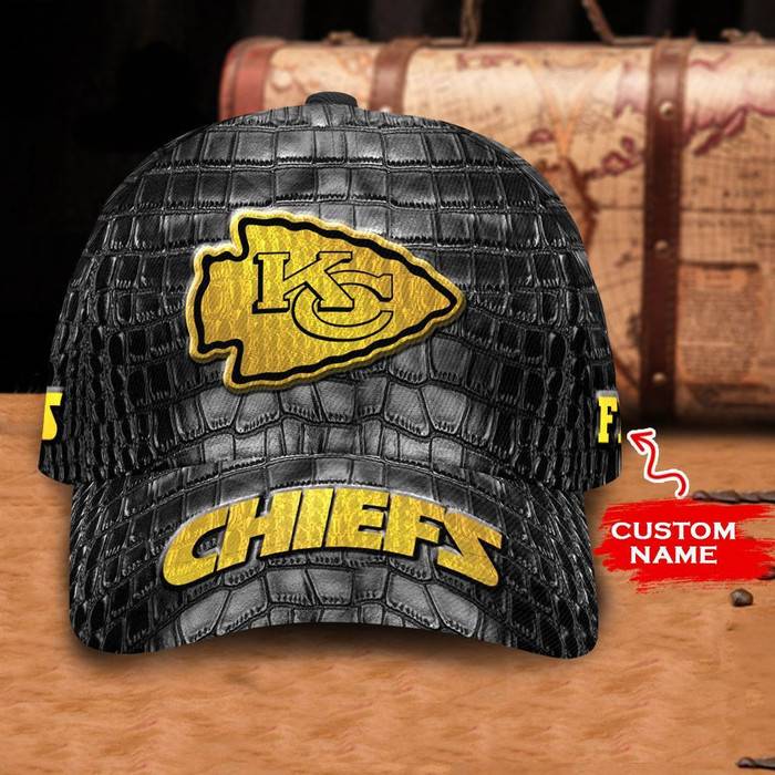 Personalized Kansas City Chiefs Crocodile Skin Pattern 3D Classic Baseball Cap CNI475