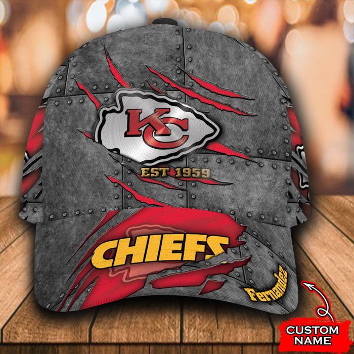 Personalized Kansas City Chiefs Est 1959 3D Baseball Cap Red CNI1695