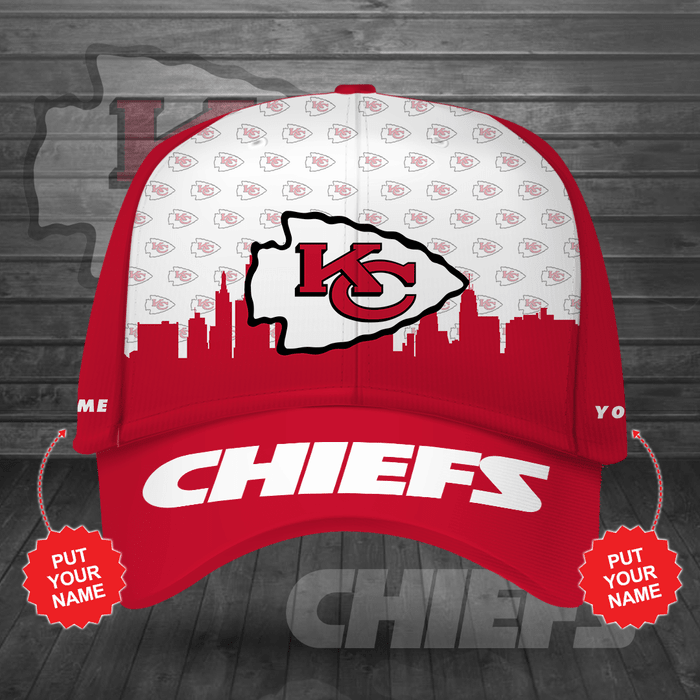Personalized Kansas City Chiefs Football Team 3D Baseball Cap Red CNI1983