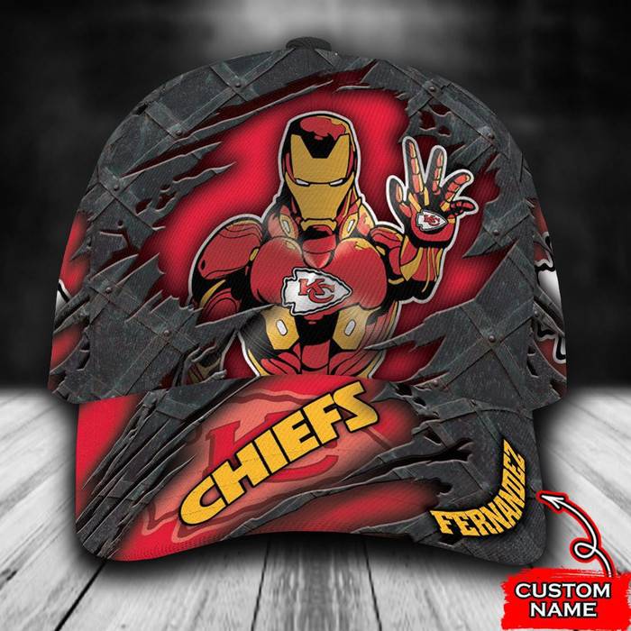 Personalized Kansas City Chiefs Iron Man 3D Classic Baseball Cap CNI746