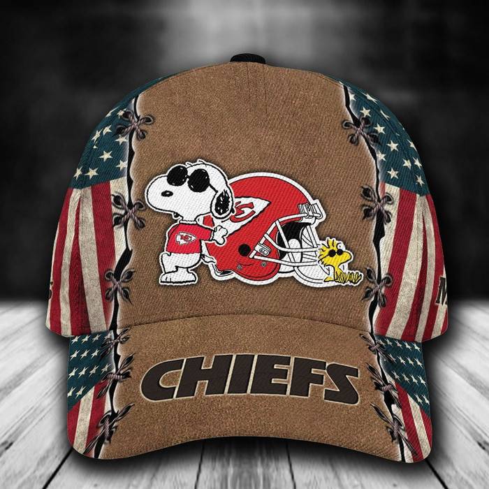 Personalized Kansas City Chiefs Snoopy 3D Classic Baseball Cap CNI865