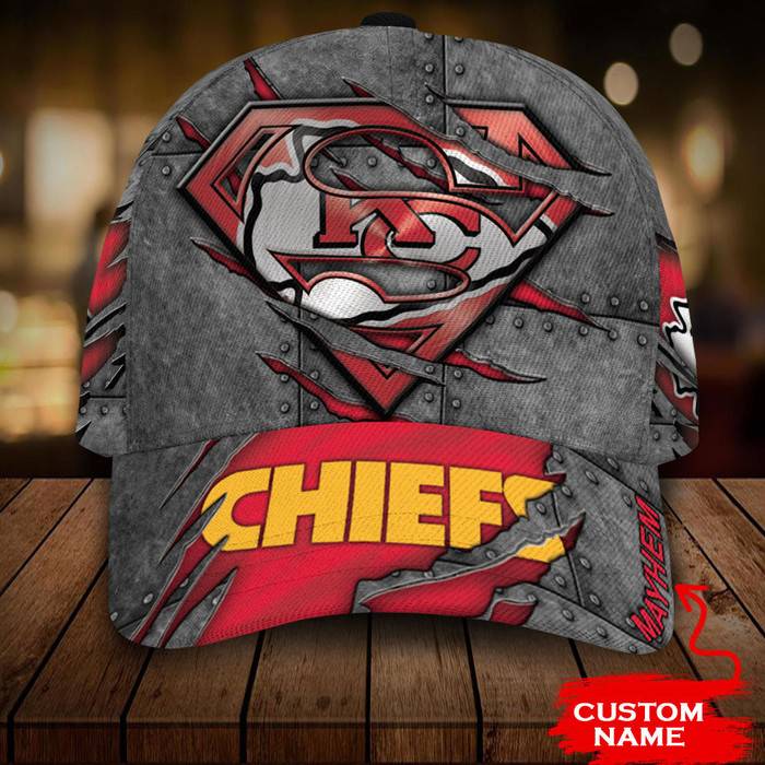 Personalized Kansas City Chiefs Superman 3D Classic Baseball Cap CNI573