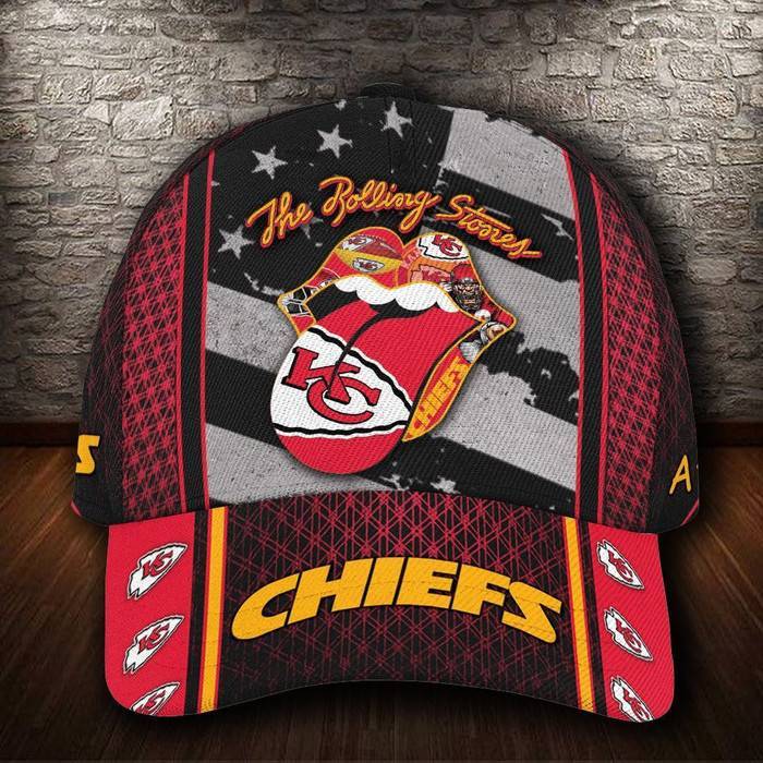Personalized Kansas City Chiefs The Rolling Stones 3D Classic Baseball Cap CNI510