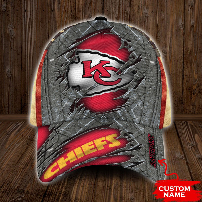 Personalized Kansas City Chiefs USA Flag 3D Classic Baseball Cap CNI264