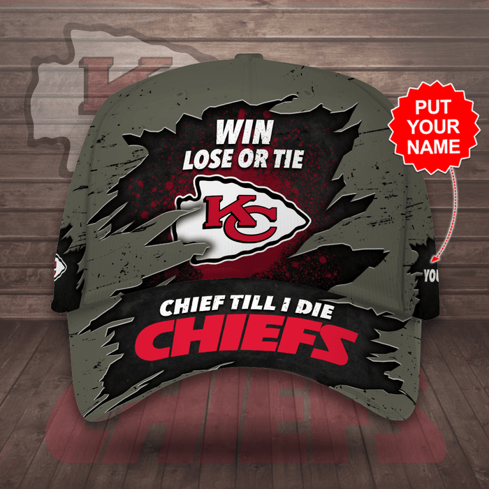 Personalized Kansas City Chiefs Win Lose Or Tie Chiefs Till I Die 3D Classic Baseball Cap CNI2132