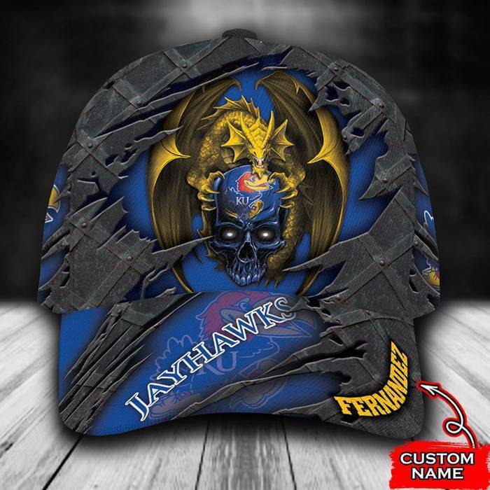 Personalized Kansas Jayhawks Dragon 3D Classic Baseball Cap CNI1163