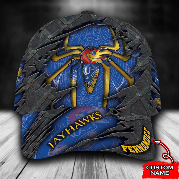 Personalized Kansas Jayhawks Spiderman 3D Classic Baseball Cap CNI762