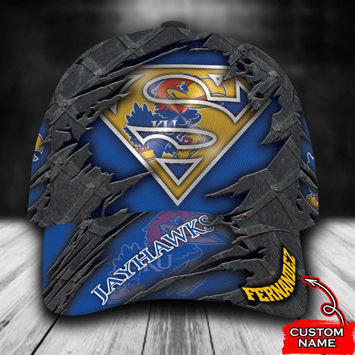 Personalized Kansas Jayhawks Superman 3D Classic Baseball Cap CNI1318