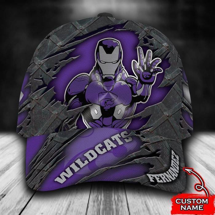 Personalized Kansas State Wildcats Iron Man 3D Classic Baseball Cap CNI194