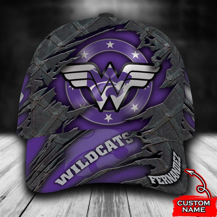 Personalized Kansas State Wildcats Wonder Woman Logo 3D Baseball Cap Purple CNI1458