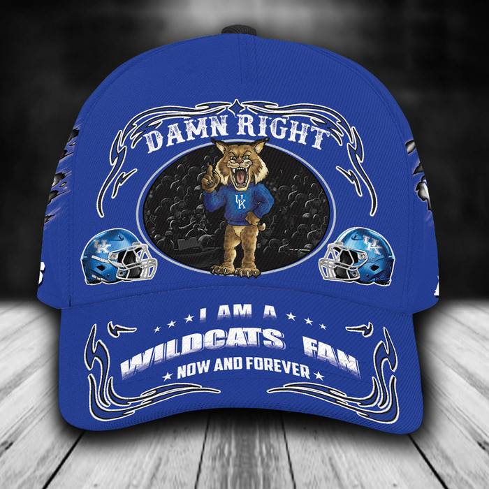 Personalized Kentucky Wildcats Mascot Damn Right 3D Classic Baseball Cap CNI1236