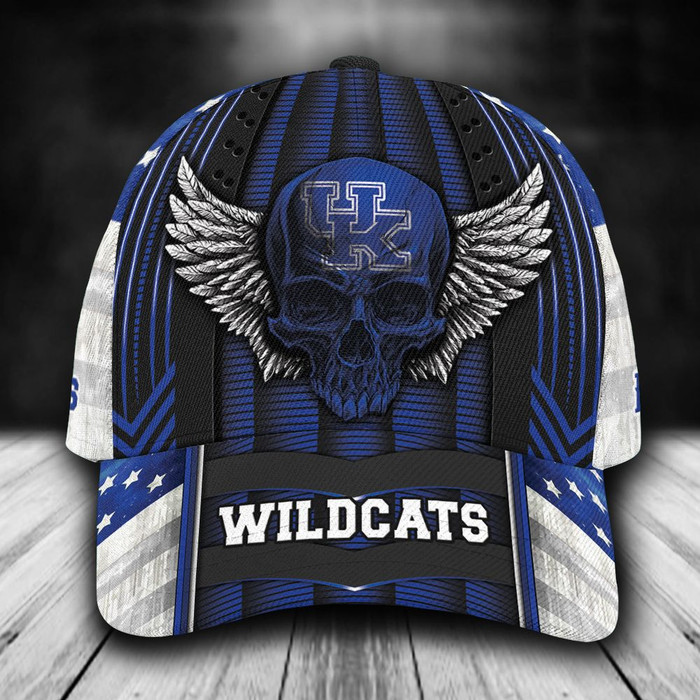 Personalized Kentucky Wildcats Skull Angel Wings 3D Baseball Cap CNI1900