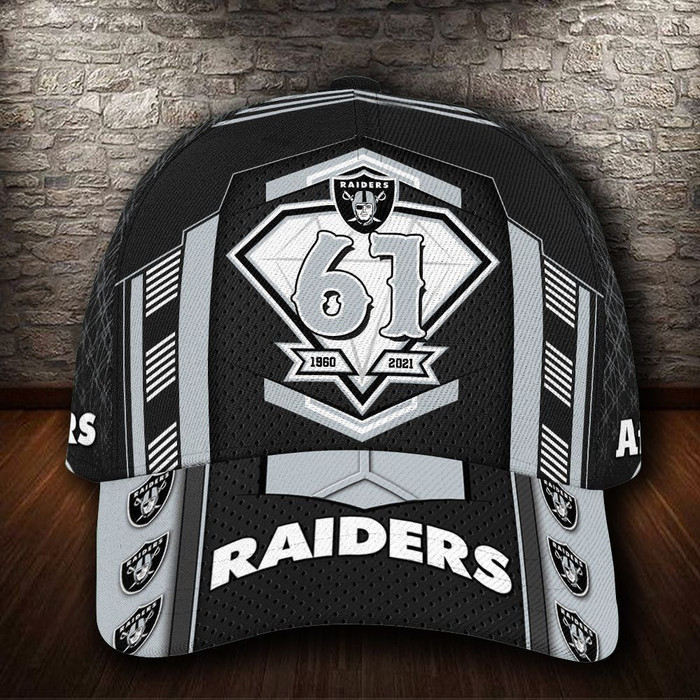 Personalized Las Vegas Raiders 61th Anniversary 3D Classic Baseball Cap CNI924
