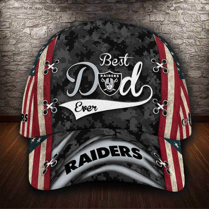 Personalized Las Vegas Raiders Best Dad 3D Classic Baseball Cap CNI955