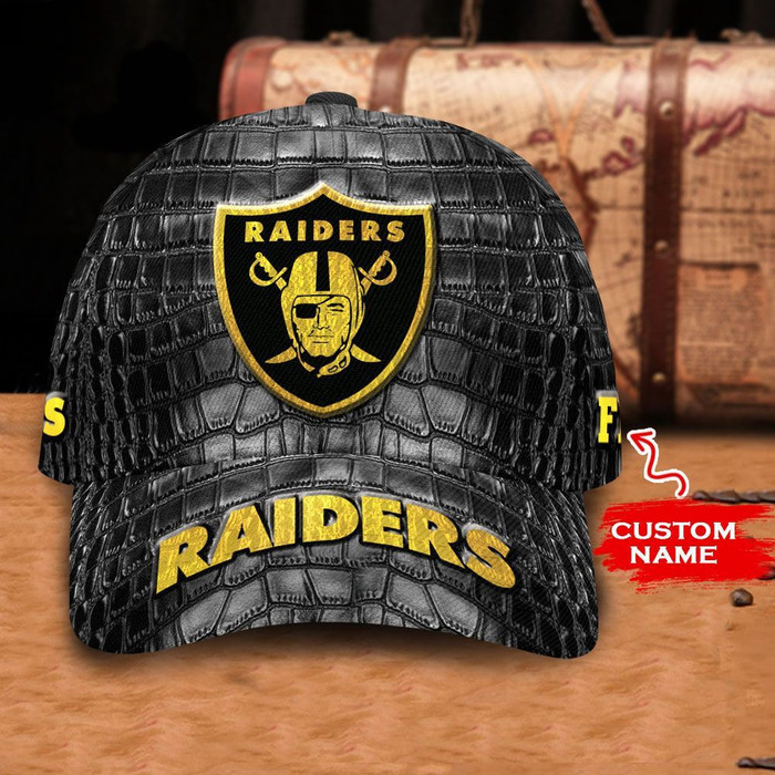 Personalized Las Vegas Raiders Crocodile Skin Pattern 3D Classic Baseball Cap CNI1298