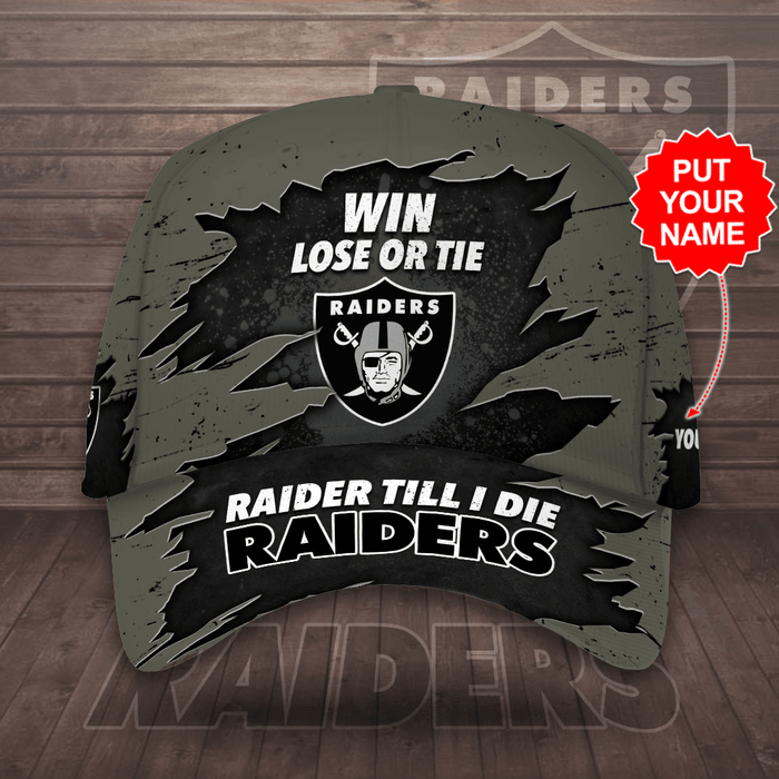 Personalized Las Vegas Raiders NFL Win Loose Or Tie Raider Till I Die Baseball Cap CNI2104